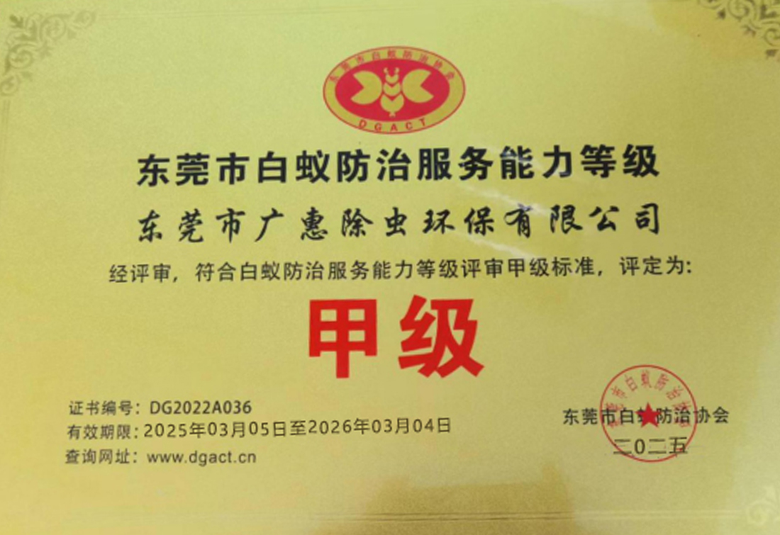 东莞白蚁防治甲级资质